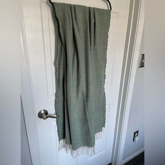 Ale Hop‎ Green Modern Lightweight Blanket Scarf Tassels New NWOT - Picture 4 of 4
